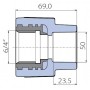 Переходник Ekoplastik 50x6/4 внутренняя резьба