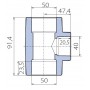 Тройник Ekoplastik 50x40x50 переходной