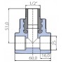 Тройник Ekoplastik 25x1/2x25 наружная резьба