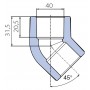 Угольник Ekoplastik 45° 40 мм